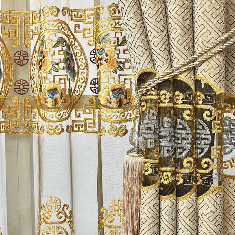 Chinese Style Luxury Geometric Embroidery Curtains Luxury Chenille Fabric For Living Room Bedroom Study Room Custom Size M203#4, Tulle
Chinese Style Luxury Geometric Embroidery Curtains Luxury Chenille Fabric For Living Room Bedroom Study Room Custom Size M203#4, Tulle