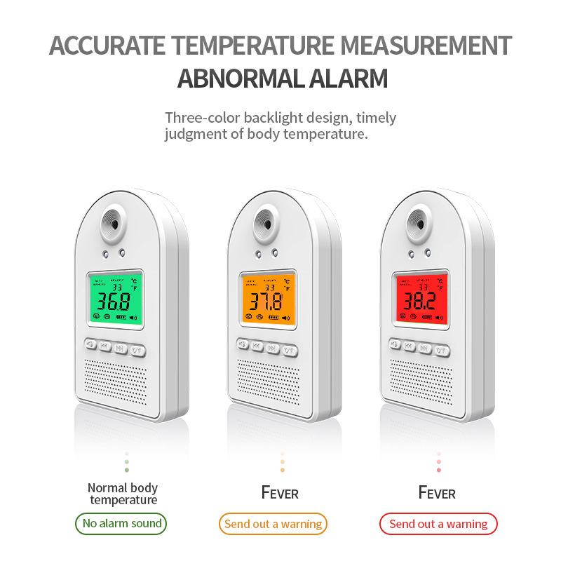 Non-contact K5 Infrared Thermometer Wall Mount Digital Electronic Intelligent Voice Broadcast Body Temperature Tester Measuring Instrument