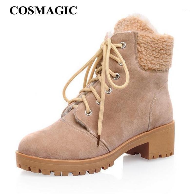 COSMAGIC 2020 New Women Lamb Wool Ankle Boots Motorcycle Nubuck Leather Square Heel Lace Up Snow Boots Short Botas Mujer1, Beige
COSMAGIC 2020 New Women Lamb Wool Ankle Boots Motorcycle Nubuck Leather Square Heel Lace Up Snow Boots Short Botas Mujer1, Beige