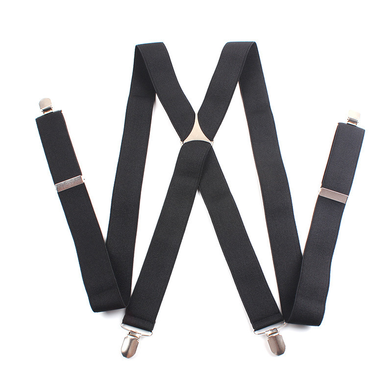 3.5cm Width Adult Men's Harness 4 Clip X-type Gentleman Suspenders Elastic Double Shoulder Strap Trousers Clothing Accessories 201028