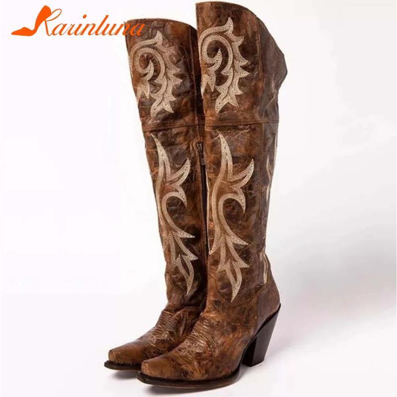 Boots Karin 2021 Ariivals Woman Shoes Square Toe Vintage Slip-On Chunky Heels Print Over-the-knee Western Autumn1, Brown
Boots Karin 2021 Ariivals Woman Shoes Square Toe Vintage Slip-On Chunky Heels Print Over-the-knee Western Autumn1, Brown