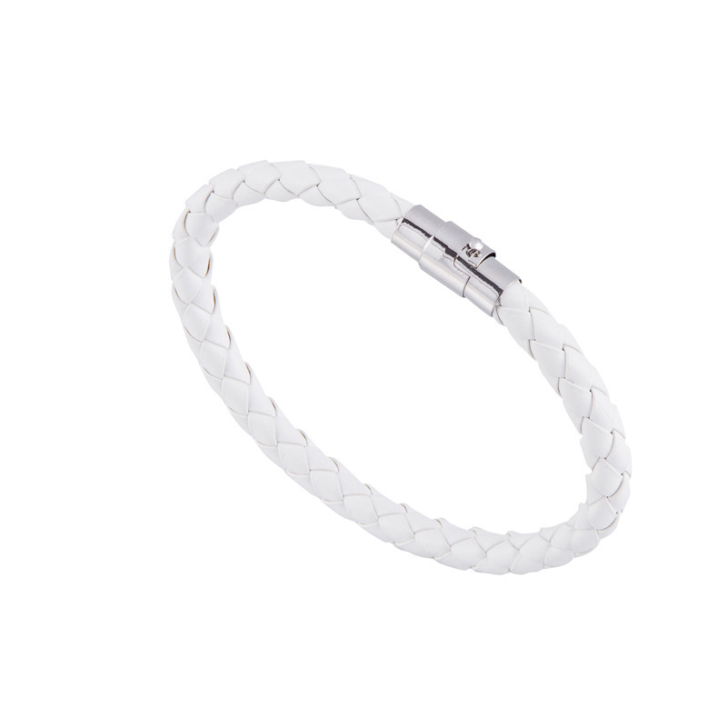 Titanium Steel Men Magnetic Buckle Genuine Leather Braid Bracelet In 20cm for Man Bangle Charm Couple Bracelet Jewel rope bracelets