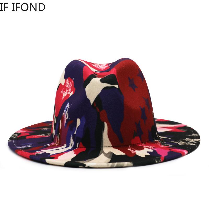British Classic 2021 Multicolor Tie-dye Wide Brim Top Hat Wool Felt Fedora Hat Gentleman Elegant Lady Panama, As pic
British Classic 2021 Multicolor Tie-dye Wide Brim Top Hat Wool Felt Fedora Hat Gentleman Elegant Lady Panama, As pic