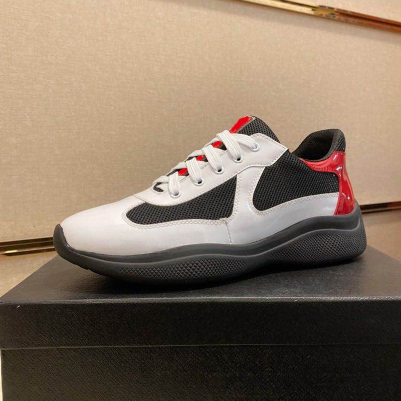 New Men America Cup Designer Sneakers Top Patent Leather Flat Trainers Black Blue Mesh Lace-up Nylon Casual Shoes Outdoor Runner Shoes With, Color 2
New Men America Cup Designer Sneakers Top Patent Leather Flat Trainers Black Blue Mesh Lace-up Nylon Casual Shoes Outdoor Runner Shoes With, Color 2