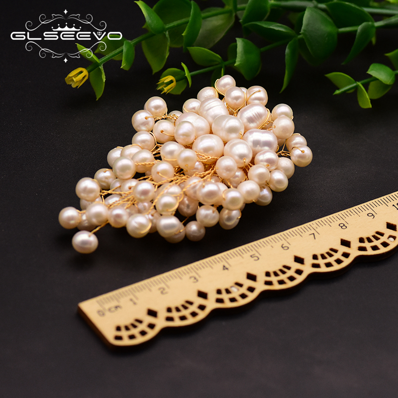 GLSEEVO Natural Fresh Water Pearl Brooch For Women Party Wedding Gift Brooches Pin Fine Jewelry Alfileres Boda Invitados GO0342 201009