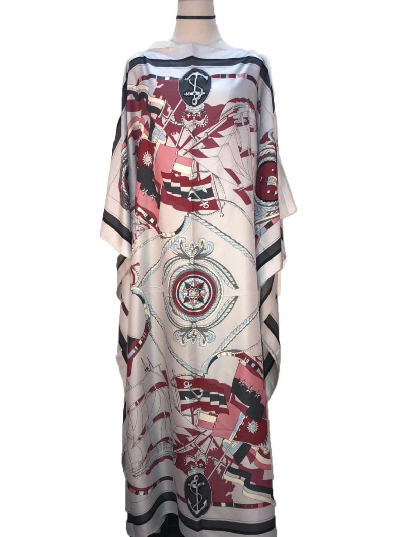 Fashion printed summer sexy silk kaftan dress boho long dress Full length Holiday women Beach caftan African dresses