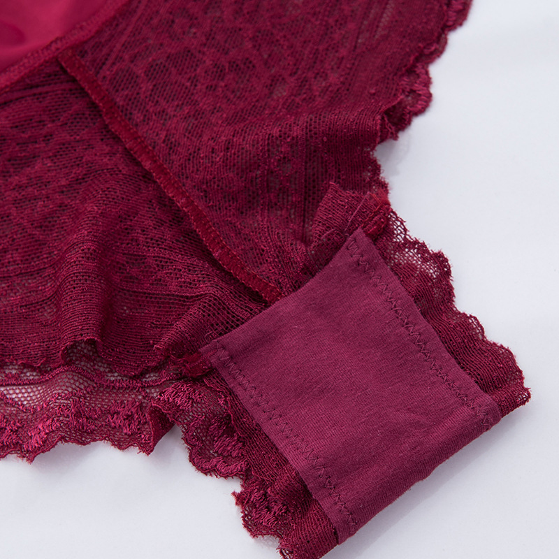 BANNIROU Female Panties Lace Sexy Briefs Lingerie Red Black White Hot Sale Soft New Seamless Lace Underwear Woman 3 Pieces 201112