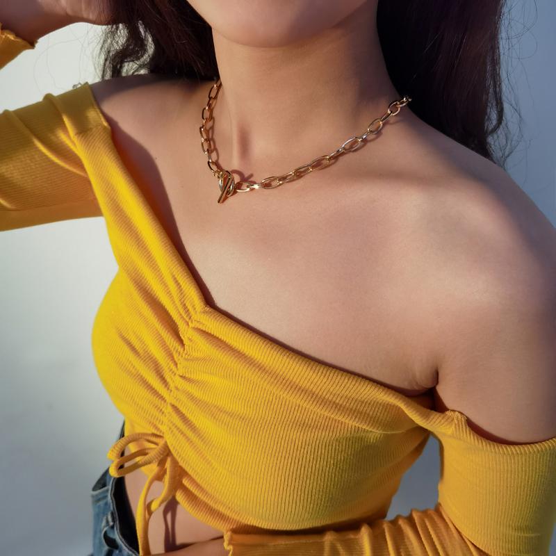 Chokers European Style Fashion, Simple Personality, OT Button, Clavicle Neck Chain, Punk Style, Retro Charm, Gold Creative Necklace,
Chokers European Style Fashion, Simple Personality, OT Button, Clavicle Neck Chain, Punk Style, Retro Charm, Gold Creative Necklace,