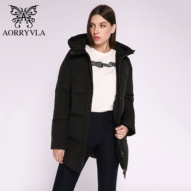 AORRYVLA Casual Women Winter Jacket Long Hooded Cotton Padded Female Coat High Quality Warm Outwear Woman Parkas Plus Size 201019