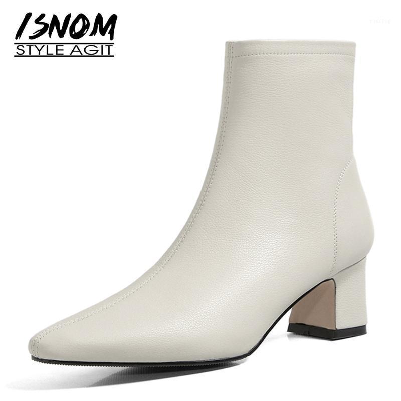 ISNOM New Ankle Boots Chunky Heels Shoes Women Short Booties Ladies Zipper Autumn Wwinter Boot Genuine Leather Shoes 20211, Beige
ISNOM New Ankle Boots Chunky Heels Shoes Women Short Booties Ladies Zipper Autumn Wwinter Boot Genuine Leather Shoes 20211, Beige