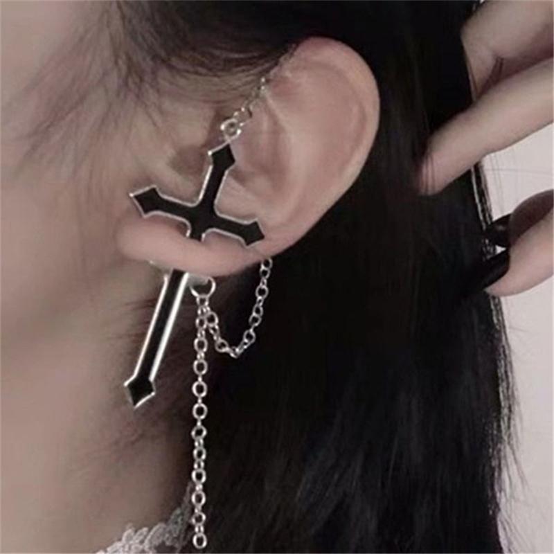 Gothic Vintage Earring for Women Ear Decor Long Chain Cross Zipper Stud Earrings Unisex Party Fashion New Punk Jewelry A4P842
Gothic Vintage Earring for Women Ear Decor Long Chain Cross Zipper Stud Earrings Unisex Party Fashion New Punk Jewelry A4P842