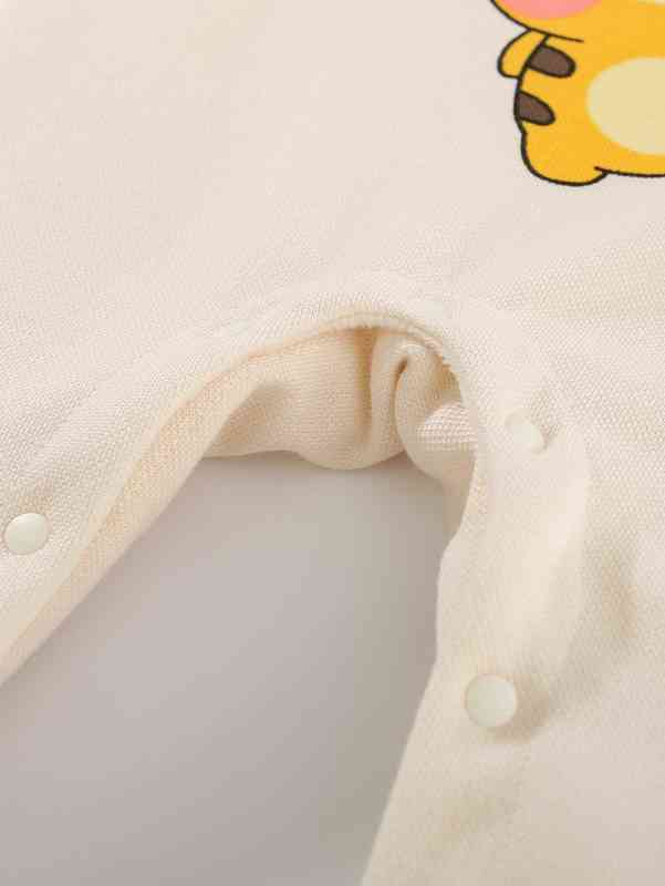 Peninsula Baby Cartoon Graphic Contrast Raglan Sleeve Thermal Jumpsuit SHE