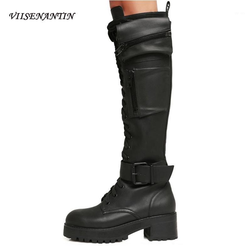Autumn Winter Motorcycle Boots Thick-soled Over-the-knee Waterproof Bag Boots Buckle Women Platform Pocket Knight1, Black
Autumn Winter Motorcycle Boots Thick-soled Over-the-knee Waterproof Bag Boots Buckle Women Platform Pocket Knight1, Black