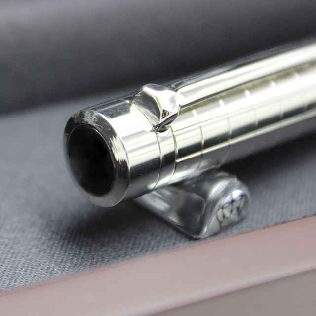 Metal Famous Silver Checkered Ballpoint Pen Without Red Wood Box Writing Supplier Business Office & School