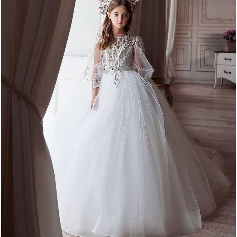 2021 Ball Flower Girl Dresses For Wedding Lace Appliques Belt Kids Pageant Gowns Long Sleeves First Communion Dress, Red
2021 Ball Flower Girl Dresses For Wedding Lace Appliques Belt Kids Pageant Gowns Long Sleeves First Communion Dress, Red