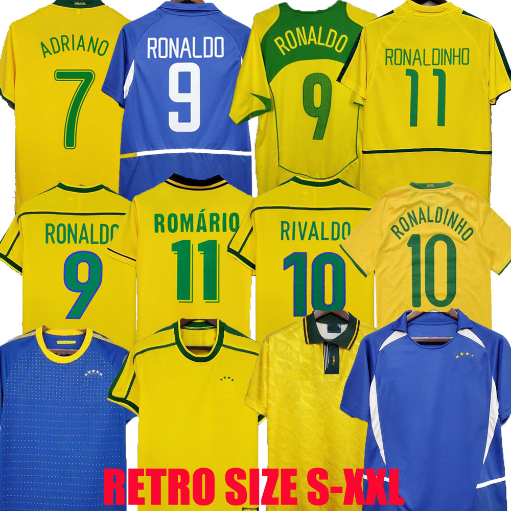 1998 1970 Brasil soccer jerseys Pele 2002 retro shirts Carlos Romario Ronaldinho 2004 camisa de futebol 1994 BraziLS 2006 1982 RIVALDO ADRIANO 2000 1957 2010 1997