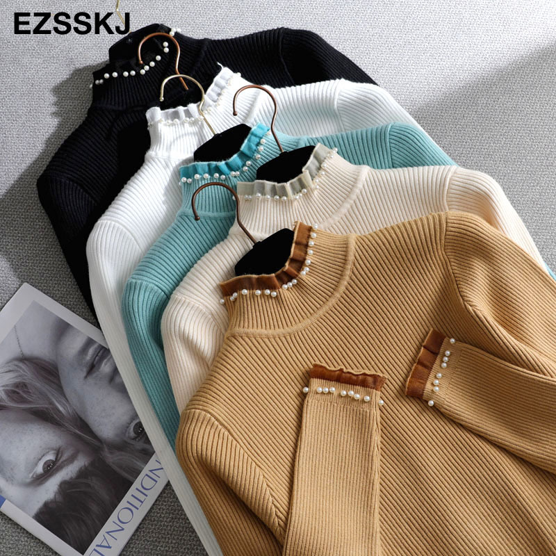 beading Autumn winter thick Sweater Pullovers Women Long Sleeve casual turtleneck warm cute Sweater knit Jumpers top 201130, White
beading Autumn winter thick Sweater Pullovers Women Long Sleeve casual turtleneck warm cute Sweater knit Jumpers top 201130, White