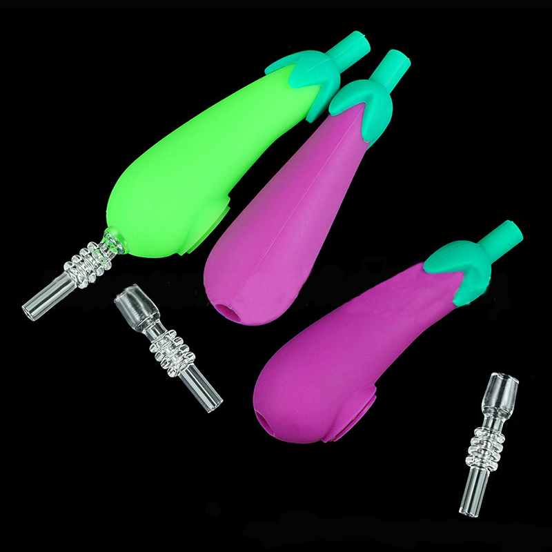 Eggplant smoking pipes tobacco pipe bong wax burner silicone bongs with glass bowl use for smokeshop
Eggplant smoking pipes tobacco pipe bong wax burner silicone bongs with glass bowl use for smokeshop