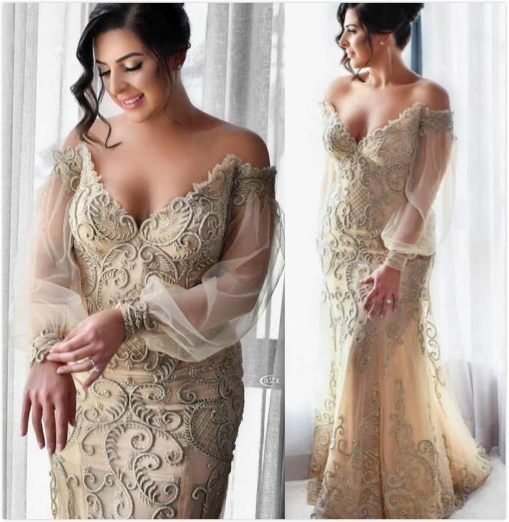 Aso Ebi 2021 Arabic Gold Luxurious Mermaid Evening Dresses Embroidery Beaded Prom Dresses Sheer Neck Formal Party Second Reception Gowns ZJ3, Champagne
Aso Ebi 2021 Arabic Gold Luxurious Mermaid Evening Dresses Embroidery Beaded Prom Dresses Sheer Neck Formal Party Second Reception Gowns ZJ3, Champagne