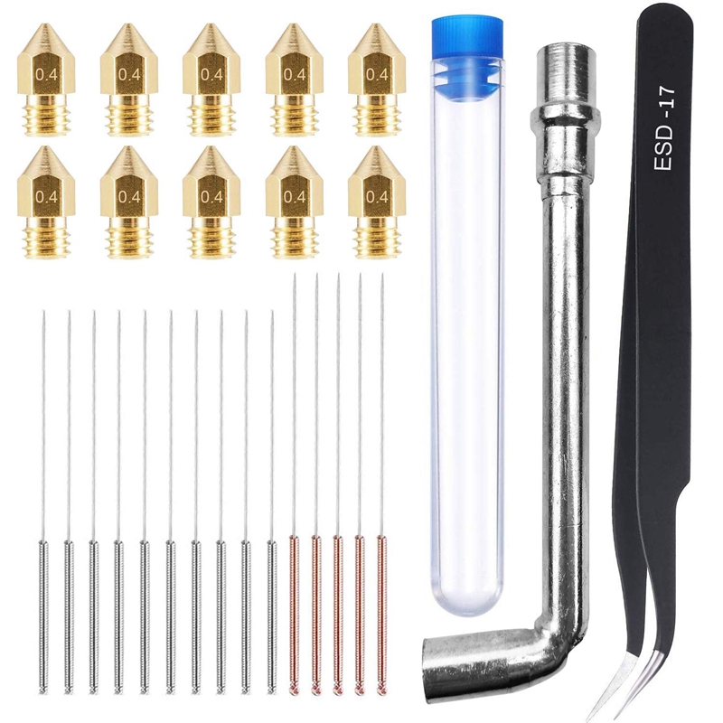 23Pcs Nozzle Cleaning Kit 0.4Mm 8 Nozzle 0.35Mm maintenance Cleaning Needle Tweezers Wrench for 3D Printer
23Pcs Nozzle Cleaning Kit 0.4Mm 8 Nozzle 0.35Mm maintenance Cleaning Needle Tweezers Wrench for 3D Printer