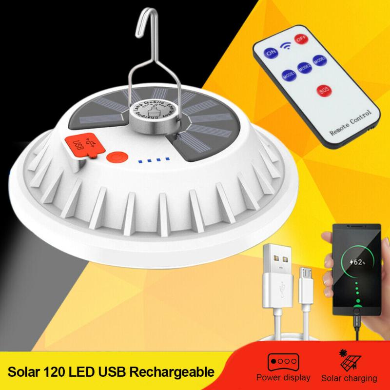 60W Ultra Bright 120 LED Outdoor Camping Lamp Portable Rechargeable Solar Power Lantern Light Bulb Emergency Night Market Light
60W Ultra Bright 120 LED Outdoor Camping Lamp Portable Rechargeable Solar Power Lantern Light Bulb Emergency Night Market Light