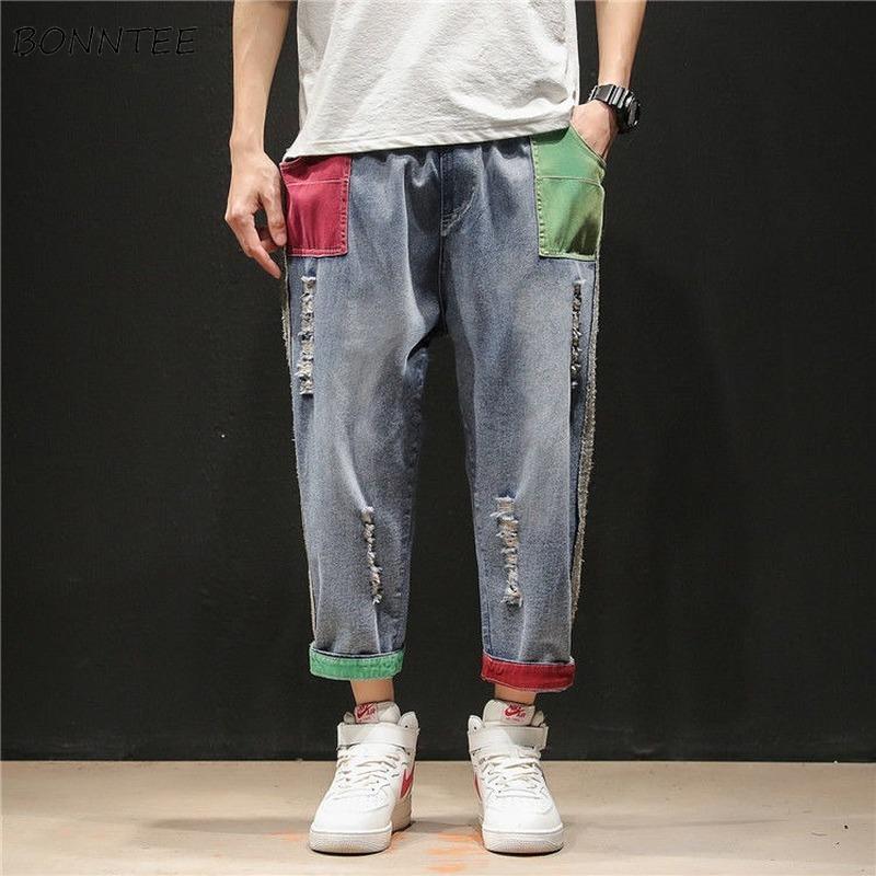 Jeans Men Patchwork Panelled Trendy Holes Retro Loose Cargo Mens Straight Trousers Leisure Ankle-length Chic Streetwear, 920-black
Jeans Men Patchwork Panelled Trendy Holes Retro Loose Cargo Mens Straight Trousers Leisure Ankle-length Chic Streetwear, 920-black