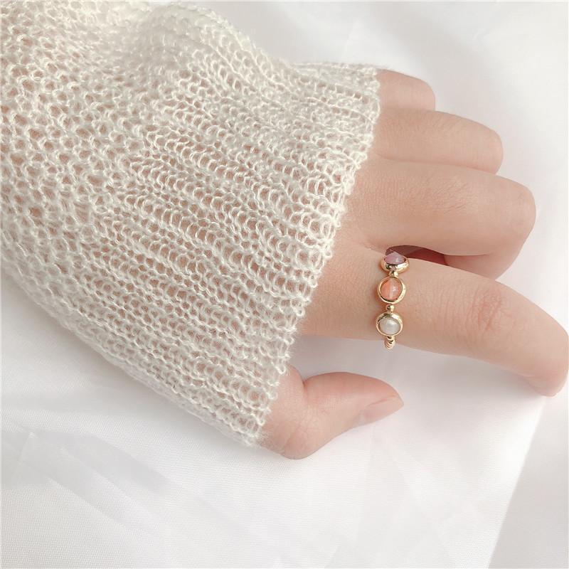 Original design minimalist fashion tide people creative joker character and pure and fresh girl web celebrity natural stone ring1