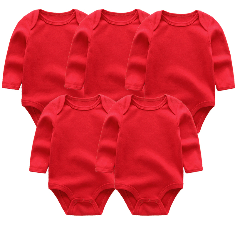 Baby Girl Boys Romper 5pcs/Lots Newborn Sleepsuit Infant Baby Clothes Long Sleeve Solid color Jumpsuits Unisex Baby custome 201127