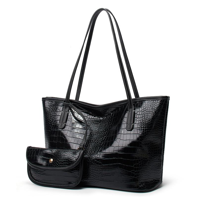 High-capacity mother-daughter bag new Chao Korean version 2021 hundred shoulder fashion crocodile-print tote bag, Black
High-capacity mother-daughter bag new Chao Korean version 2021 hundred shoulder fashion crocodile-print tote bag, Black
