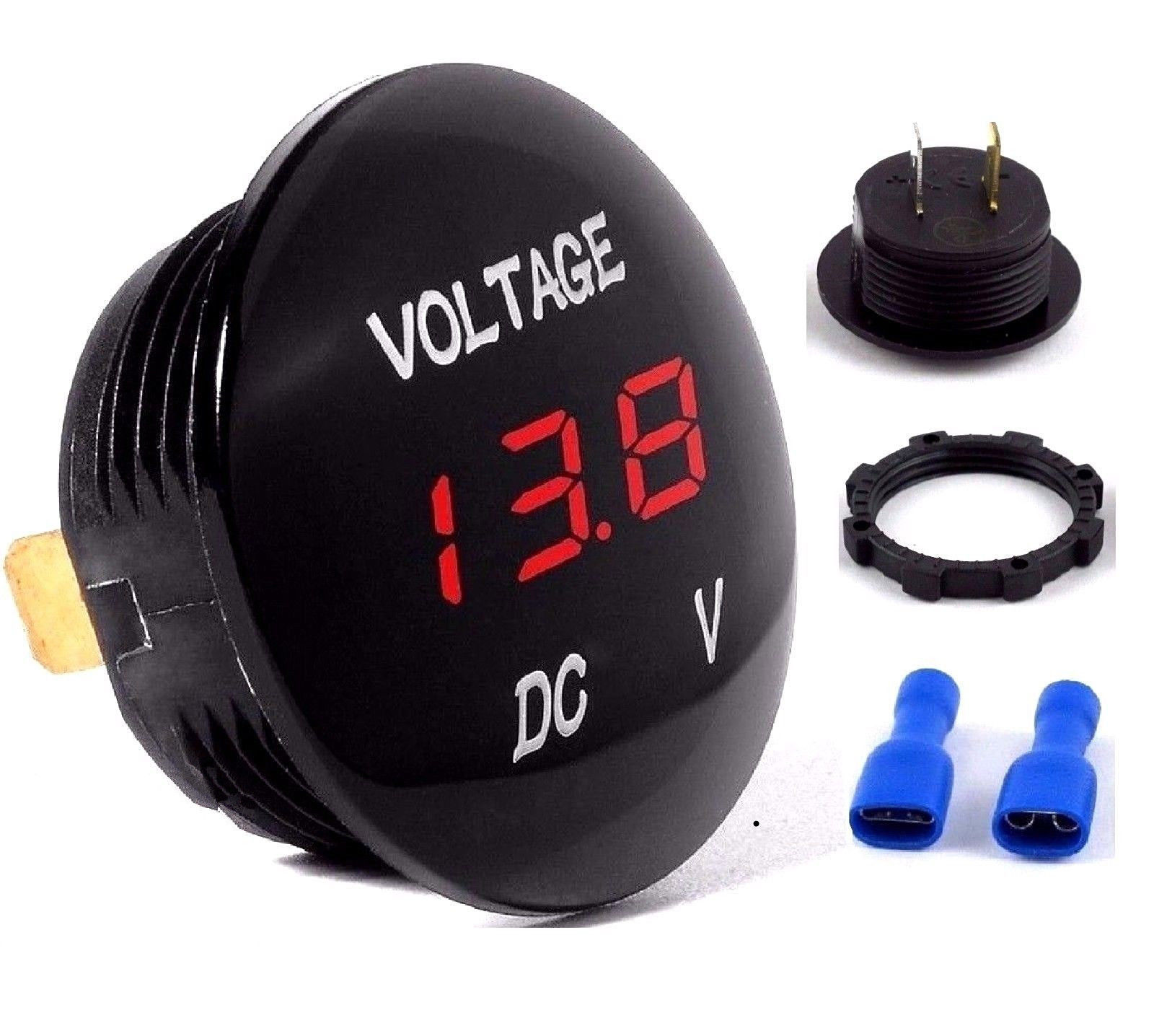 12v Display Waterproof Gauge Voltage Meter Led Digital Voltmeter for Motorcycle Car Gauges