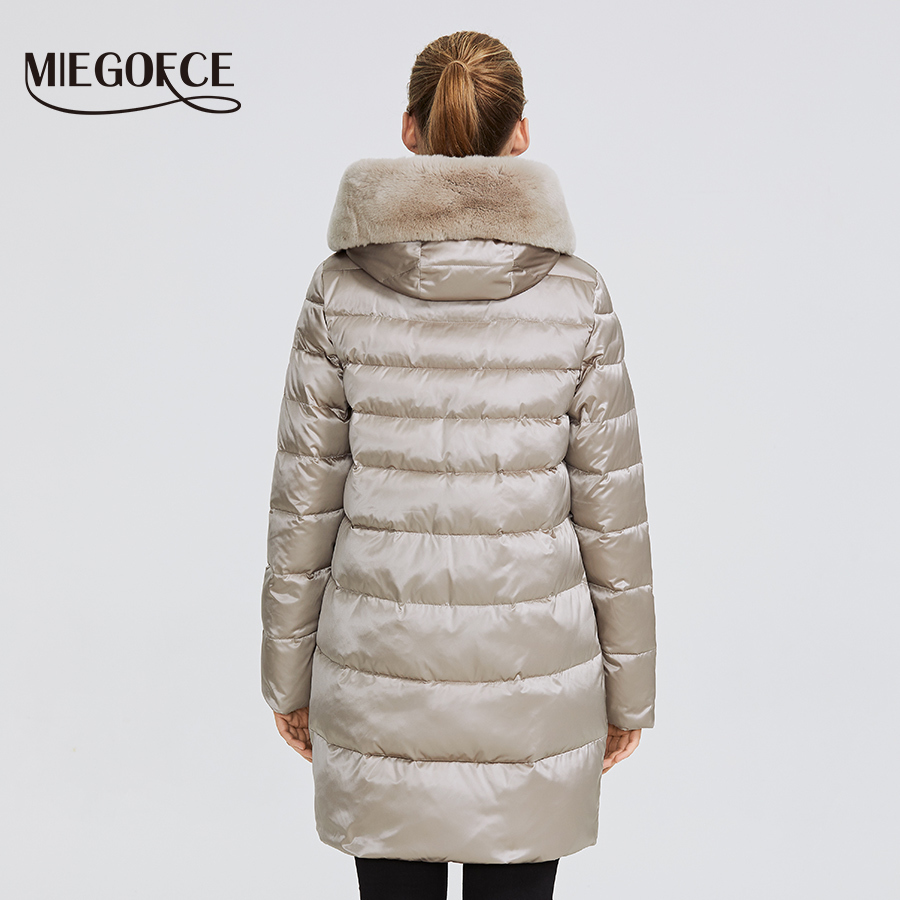 MIEGOFCE Winter Women's Collection Women's Warm Jacket Coat Winter Windproof Stand-Up Collar With Hood and Rabbit Fur Parka 201214