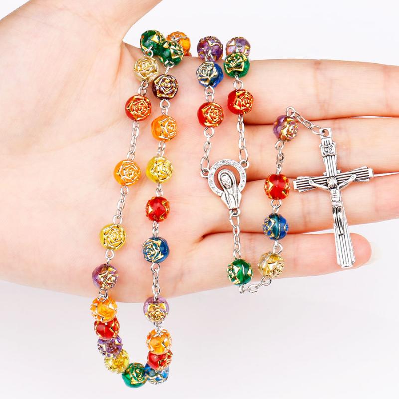 Men's Prayer Catholic Rosary Necklace Long Beaded Chain Cross Pendant Necklaces for Women Religious Jewelry Rosarios Church Gift
Men's Prayer Catholic Rosary Necklace Long Beaded Chain Cross Pendant Necklaces for Women Religious Jewelry Rosarios Church Gift