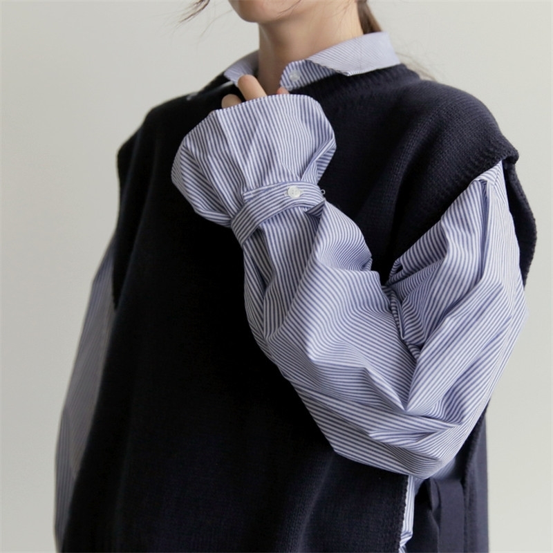 New loose sleeveless sweater spring autumn Women vest sweaters knitting vest joker knitted vest wool oversize Girls Pullover 201211