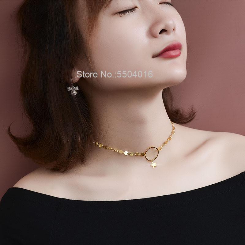 Fashion Design Stainless Steel Star Pendants Round Chain Link Chokers Necklaces For Women Dainty Star Necklace Statement Jewelry
Fashion Design Stainless Steel Star Pendants Round Chain Link Chokers Necklaces For Women Dainty Star Necklace Statement Jewelry