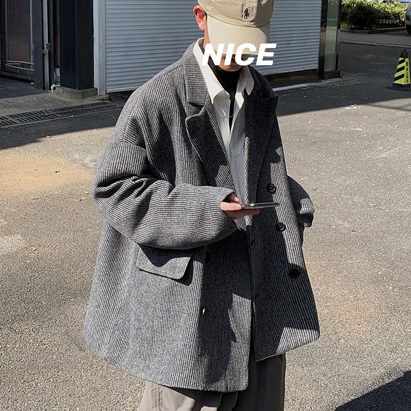 2020 Autumn And Winter New Youth Popular Men's Striped Woolen Cloth Loose Large Size Suit Trench Coat Fashionable Casual Top1, Light gray
2020 Autumn And Winter New Youth Popular Men's Striped Woolen Cloth Loose Large Size Suit Trench Coat Fashionable Casual Top1, Light gray