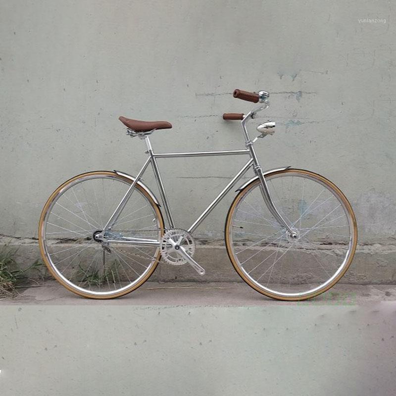 Retro bike sliver 700C Fixed Gear bike vintage Track Single speed 52cm fixie black color frame1
Retro bike sliver 700C Fixed Gear bike vintage Track Single speed 52cm fixie black color frame1