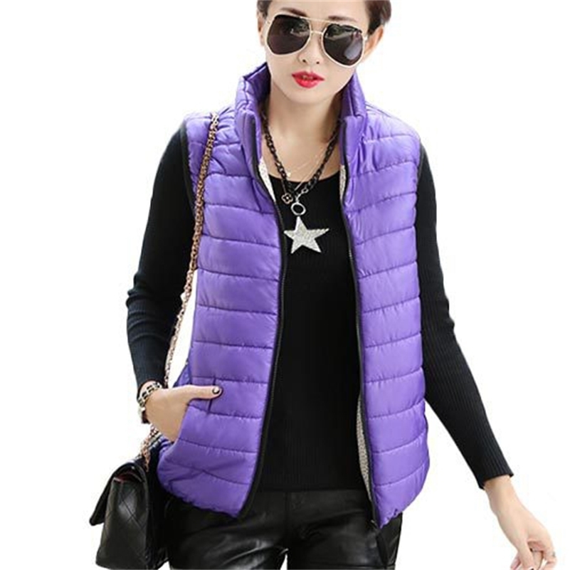 Plus Size Autumn Winter Coat Women Ladies Gilet Colete Feminino Casual Waistcoat Female Sleeveless Cotton Vest Jacket Y201001