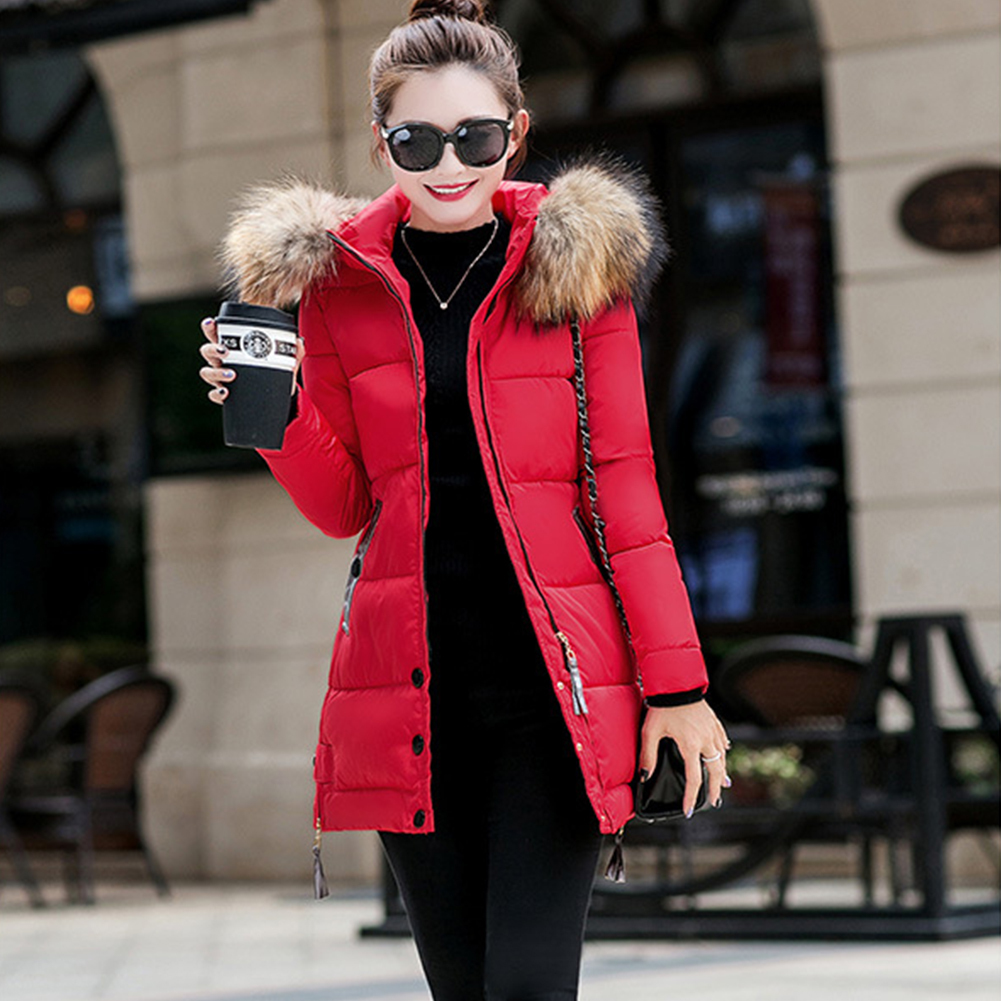 Jacket Coat Winter Plus Size Parka Long Hooded Outerwear With Fur Collar Slim Fashion Coats Female Parka Winter Coat 201027