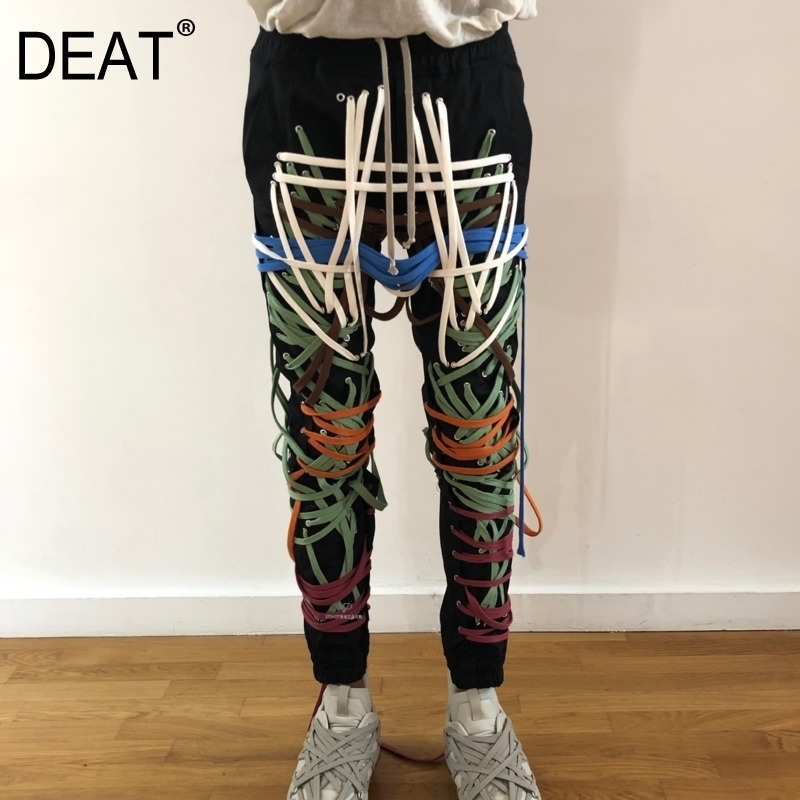 DEAT autumn Elastic Drawstring Cross Full Length Slim Feet High Street Pants Female Trousers And Single Breasted Jacket 201109, Colored drawstring
DEAT autumn Elastic Drawstring Cross Full Length Slim Feet High Street Pants Female Trousers And Single Breasted Jacket 201109, Colored drawstring