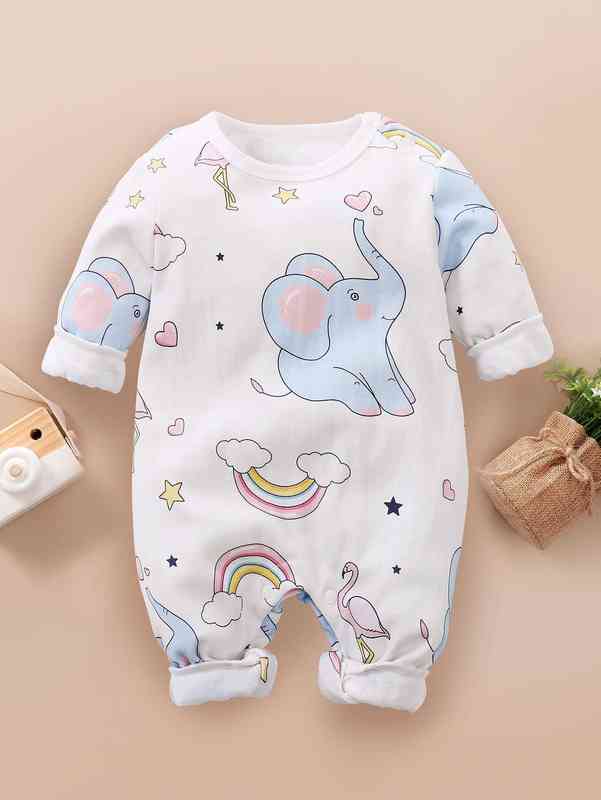 Yierying Baby Girl Cartoon Graphic Jumpsuit SHE