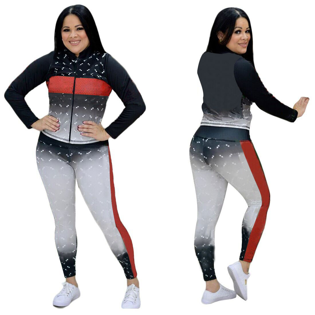 Women Tracksuits Casual Stand Collar Slim Fit High Street Sportwear Two Piece Suit, Gray
Women Tracksuits Casual Stand Collar Slim Fit High Street Sportwear Two Piece Suit, Gray