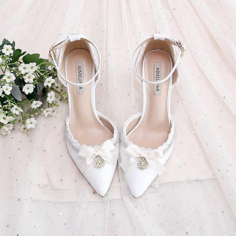 kmeioo elegant white wedding shoes woman jewel high heels pointed toe sandals ankle strap thin heels crystal bride shoes1, White 7cm
kmeioo elegant white wedding shoes woman jewel high heels pointed toe sandals ankle strap thin heels crystal bride shoes1, White 7cm
