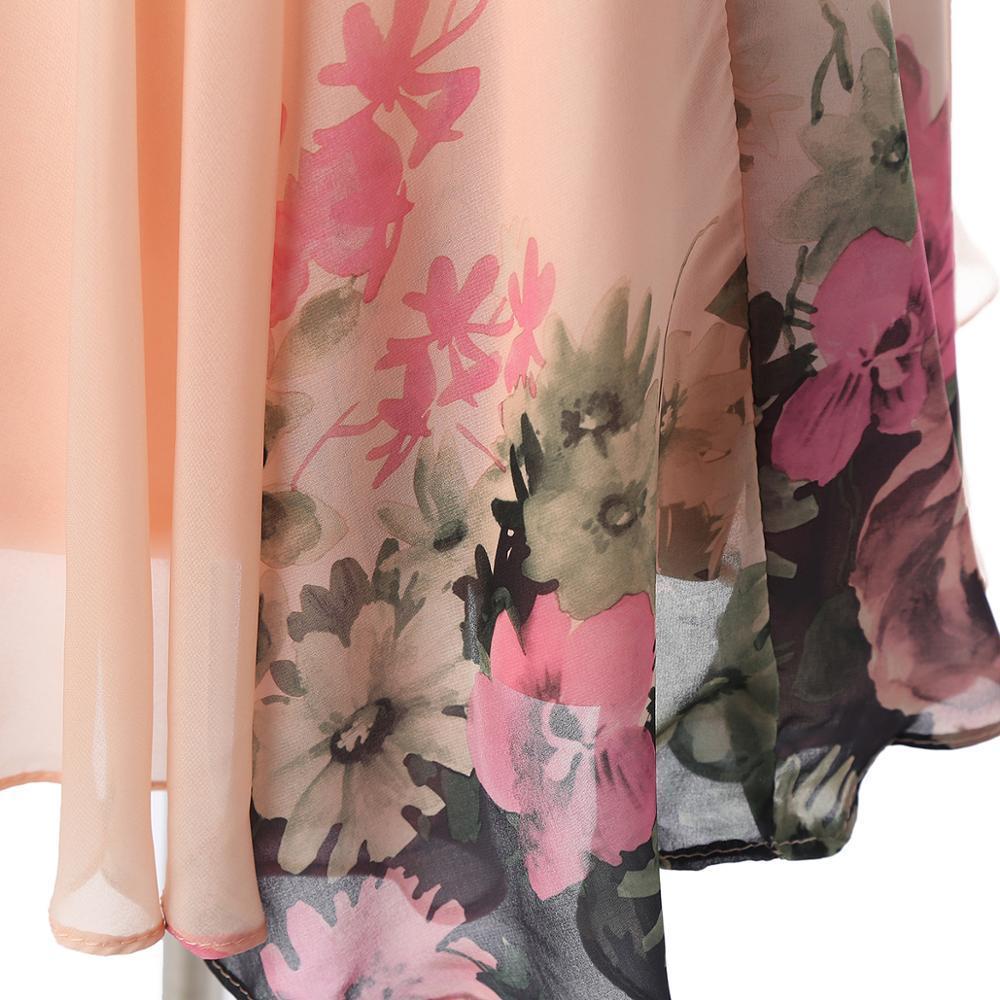 Chiffon Evening Dress Party Gown Floral Printed Short Evening Dress Robe De Soiree 201114