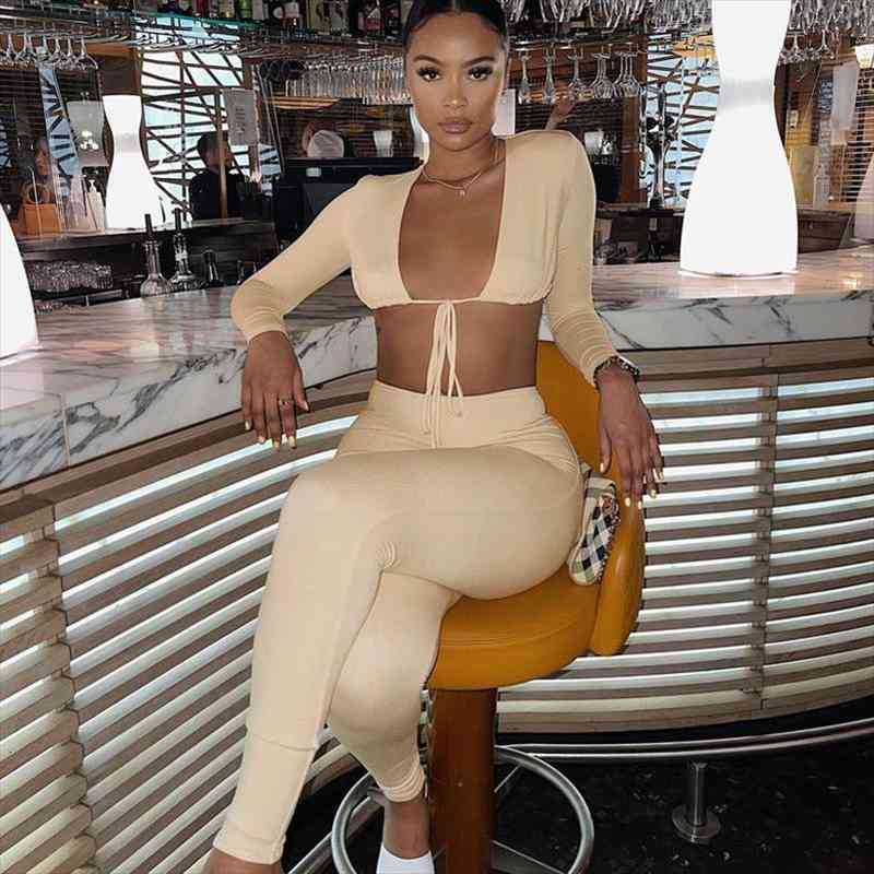 Winter Autumn Women Bodycon Solid Sexy Club Tracksuit Long Sleeve Crop Tops Street Leggings Pants 2 Two Piece Set, White
Winter Autumn Women Bodycon Solid Sexy Club Tracksuit Long Sleeve Crop Tops Street Leggings Pants 2 Two Piece Set, White