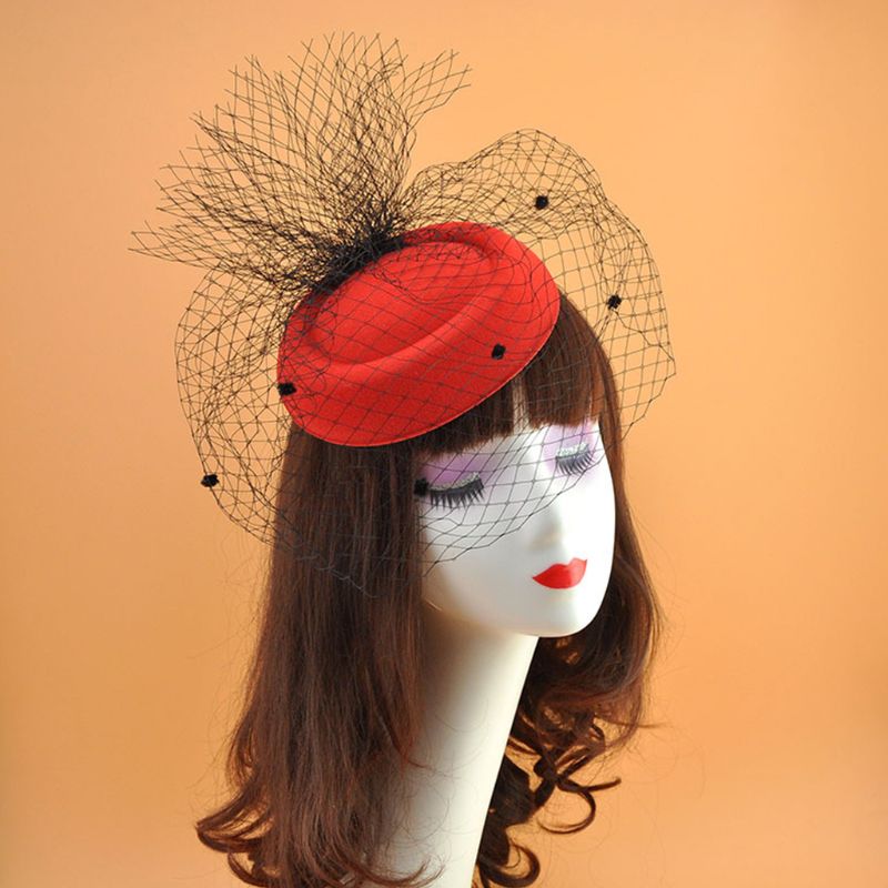 Chic Women's Fishnet Veiled Hairpin with Floral Detail - Ideal Bridal Hair Accessory for a Timeless Look