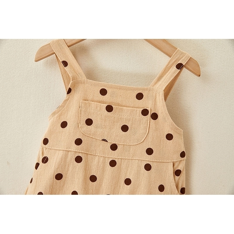 Newborn Toddler Dot Jumpsuit Romper +Hat 2PCS Boys Girls Sleeveless Cotton Fashion Infant Baby Clothes Set Sunsuit 201029