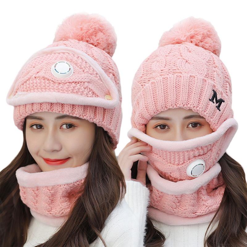 Winter Cycling Hat Women 3 piece Warm Wool Beanies Skullies Hats With Mask Collar Bib Female Velvet Thick Anti-smog Knit Caps
Winter Cycling Hat Women 3 piece Warm Wool Beanies Skullies Hats With Mask Collar Bib Female Velvet Thick Anti-smog Knit Caps
