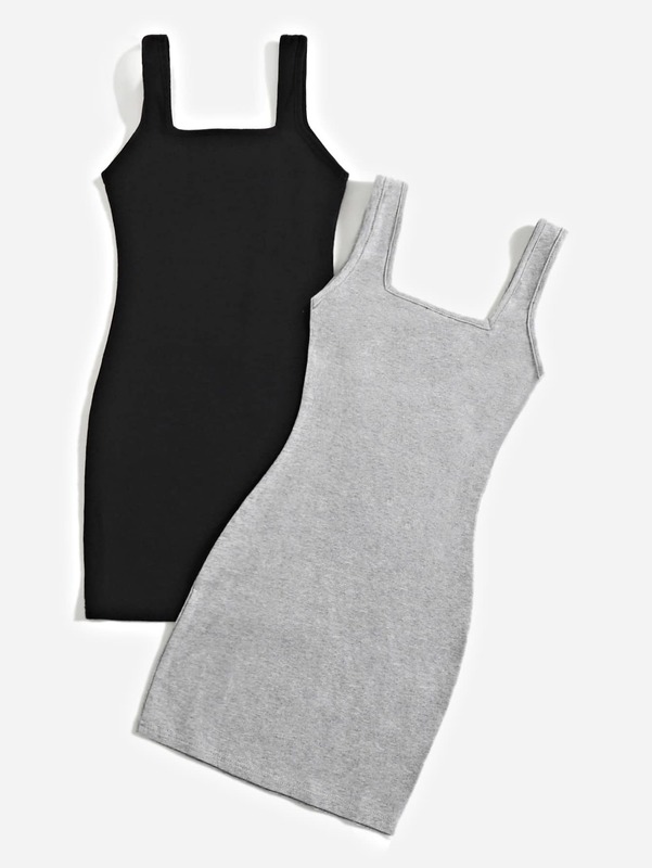 Girls 2 Pack Rib-knit Dress SHE