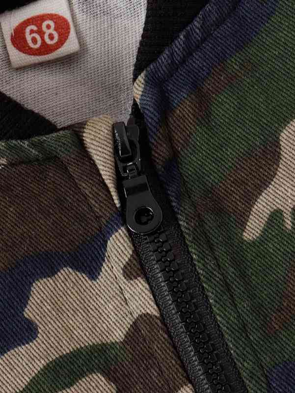 Baby Camo Print Zipper Bomber Jacket SHE