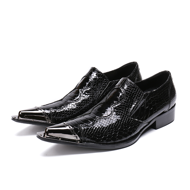 Dress Shoes Mens Italian Leather Snake Skin Men Loafers Pointed Toe High Heels Steel Oxford Office Shoe For Man, Black
Dress Shoes Mens Italian Leather Snake Skin Men Loafers Pointed Toe High Heels Steel Oxford Office Shoe For Man, Black